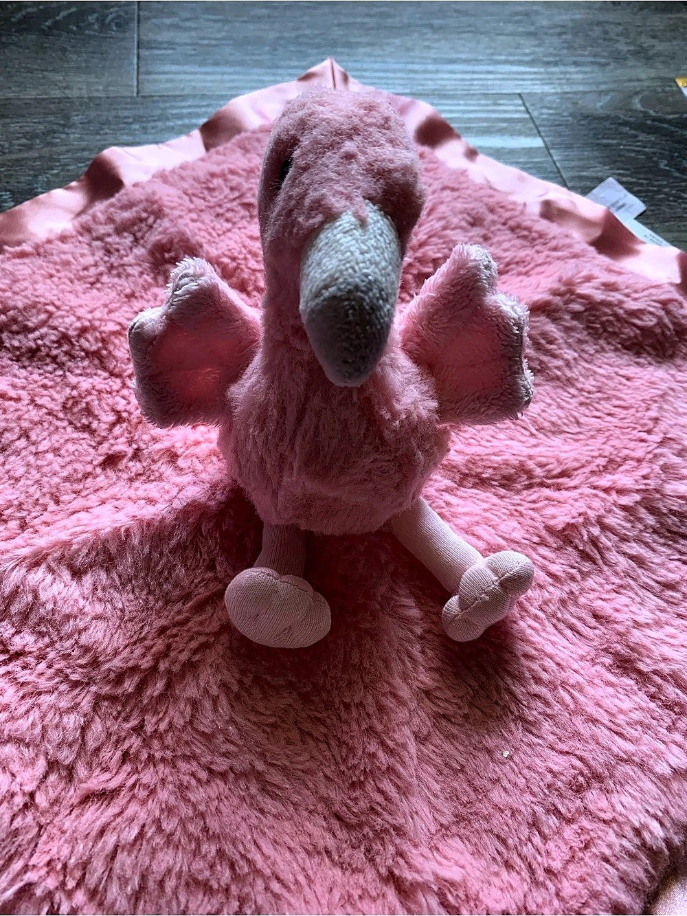 cloud island Pink Flamingo Security Blanket Lovey stuffed animal